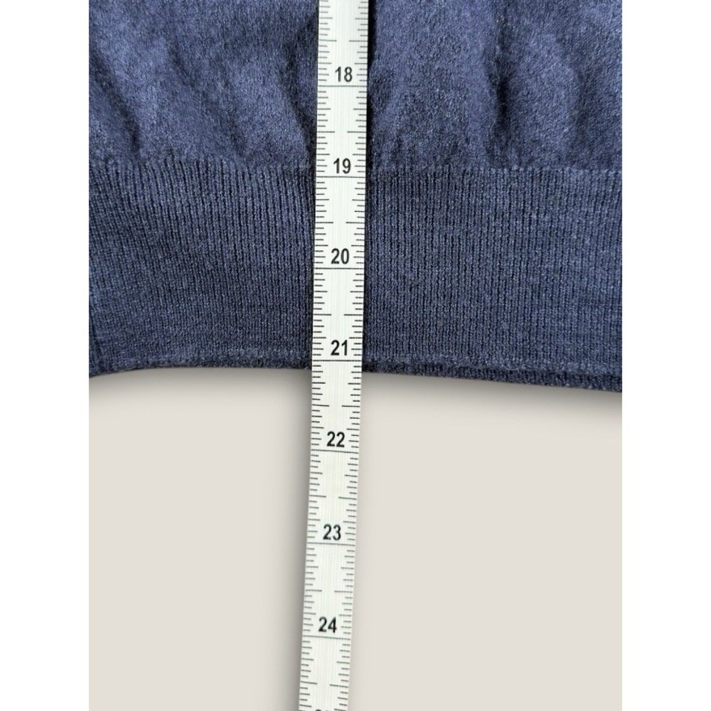 Gran Sasso Italy 100 Virgin Wool Cardigan Sweater Blue V-Neck Button Fits Like S - Picture 5 of 6